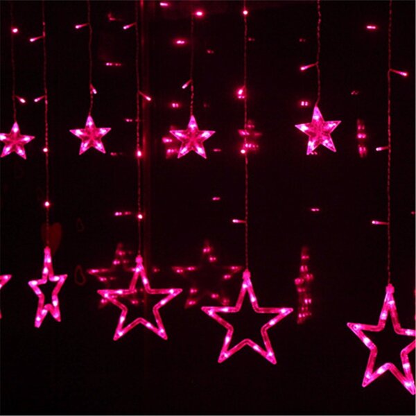 Multi 3.5M 100SMD Five-Pointed Star LED String Curtain Lights Xmas Wedding Decor 220V