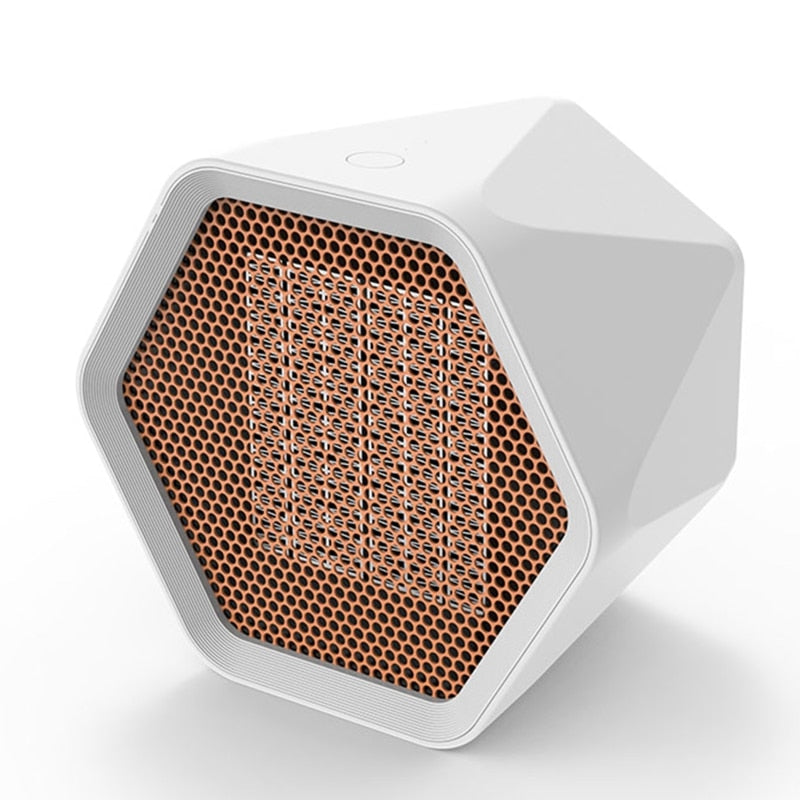 Hexagonal Mini Electric Heater with Temperature Control - Desktop Air Warmer Fan