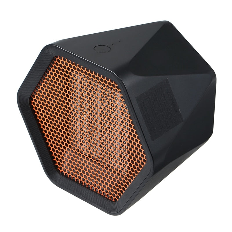 Hexagonal Mini Electric Heater with Temperature Control - Desktop Air Warmer Fan