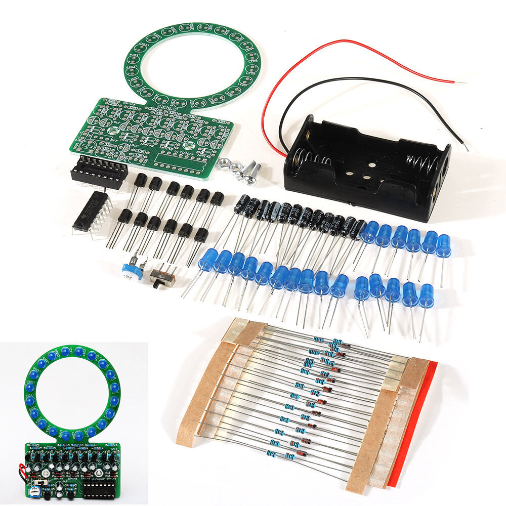 DIY Gradient LED Flash Light Production Kit Electronic 4017NE555 Soldering Training Parts