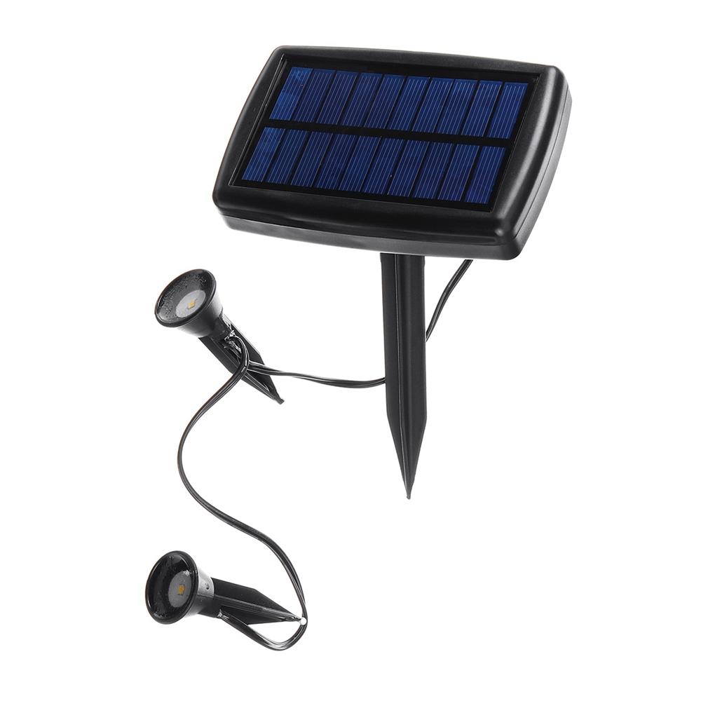 Solar Powered Dual Spot Light Outdoor Garden Landscape Spotlight Yard Lawn Lamp