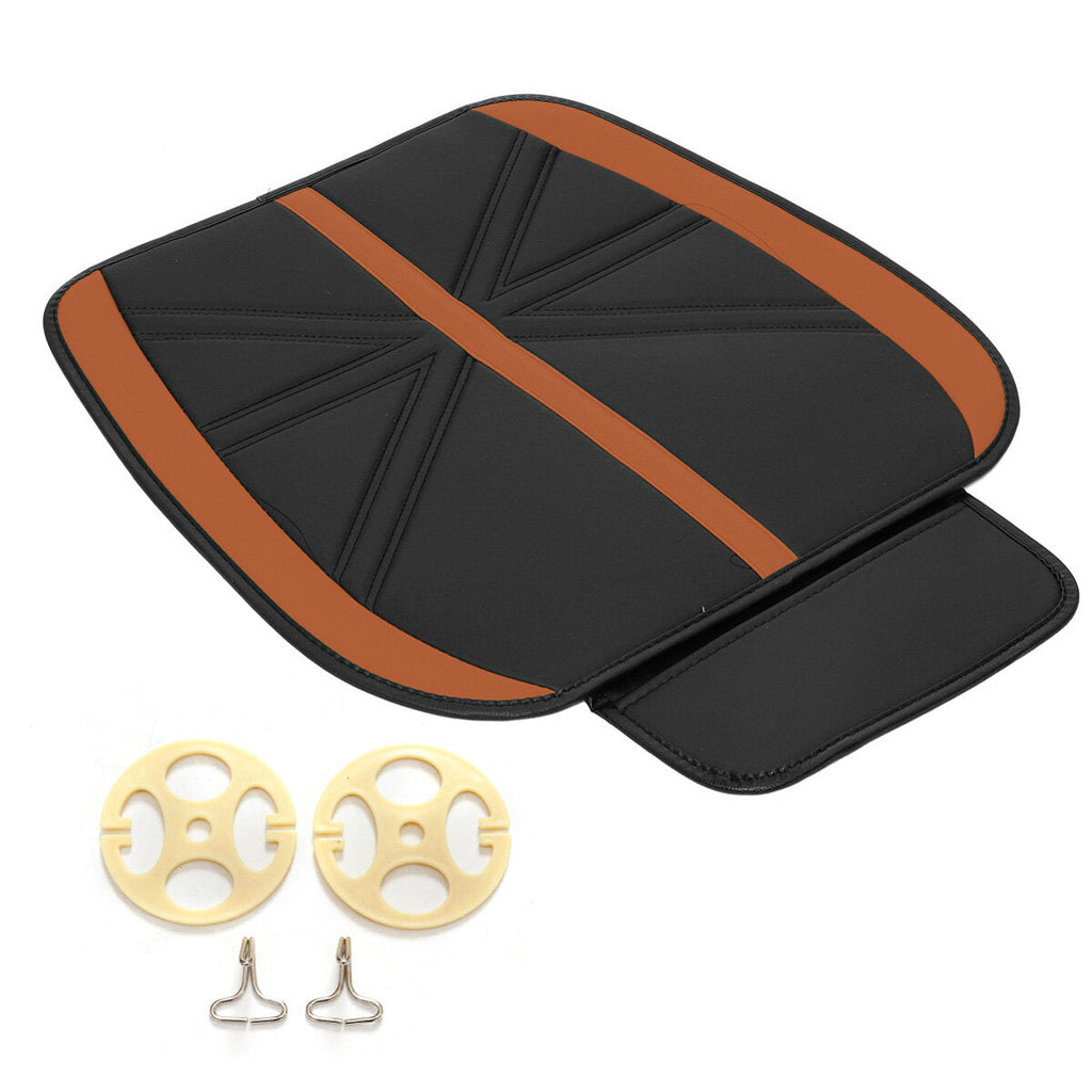 Universal PU Leather Breathable Cushion Pad Car Front Seat Mat Protector Cover Organizer