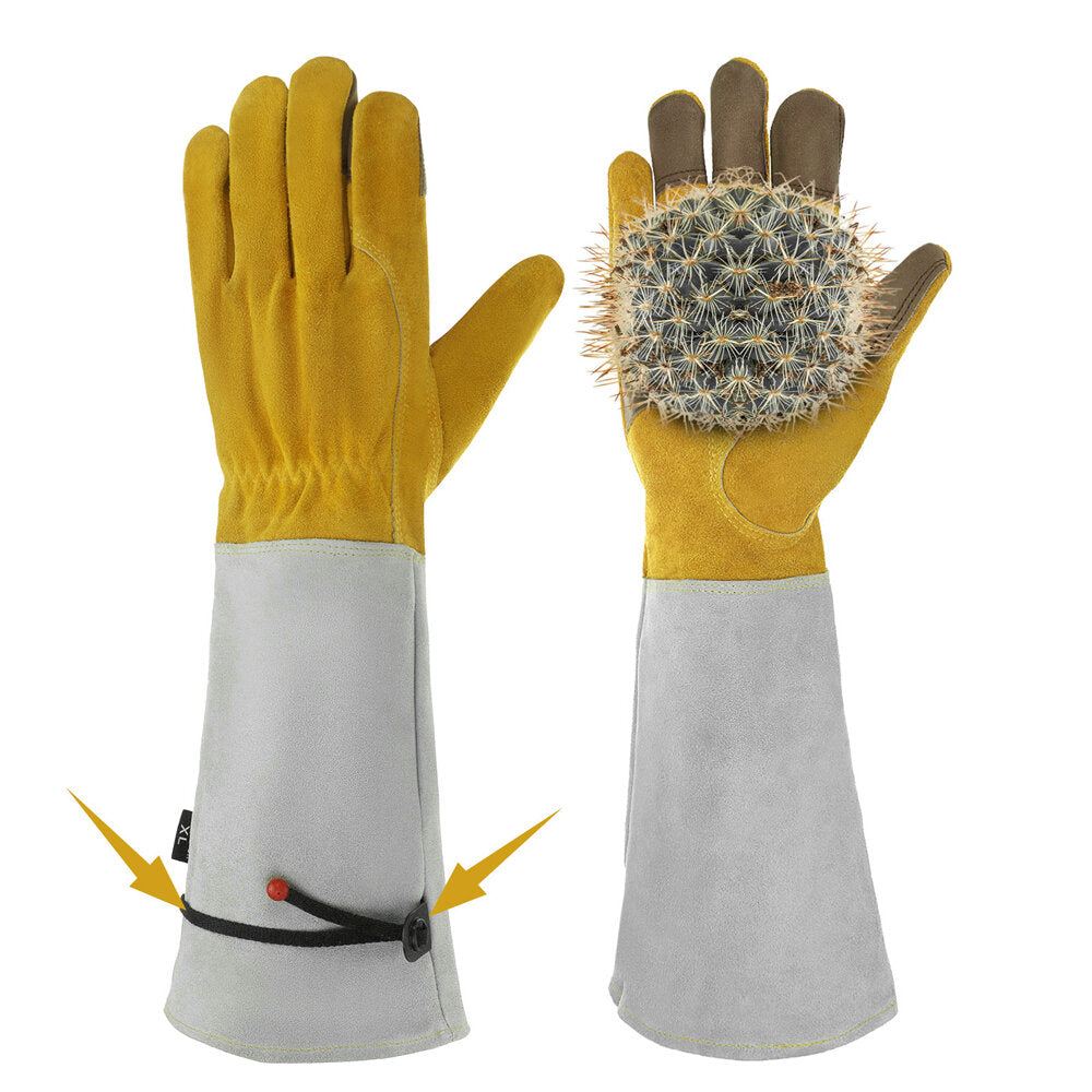 2PCS M/L/XL Unisex Garden Gloves Work Mittens Long Cuff Thorn Protection