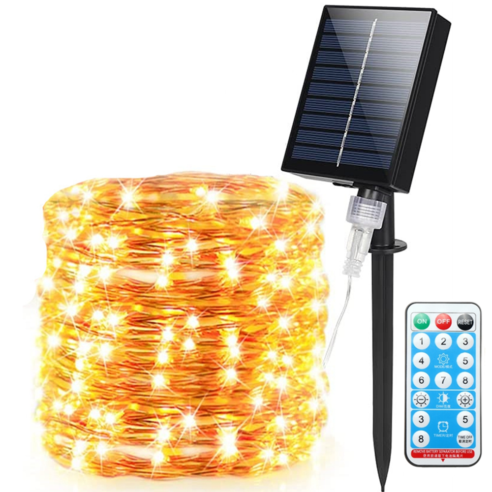 Solar String Lights 200-300 LEDs Solar Powered Fairy Lights IP65 Waterproof Decorative Rope Lights