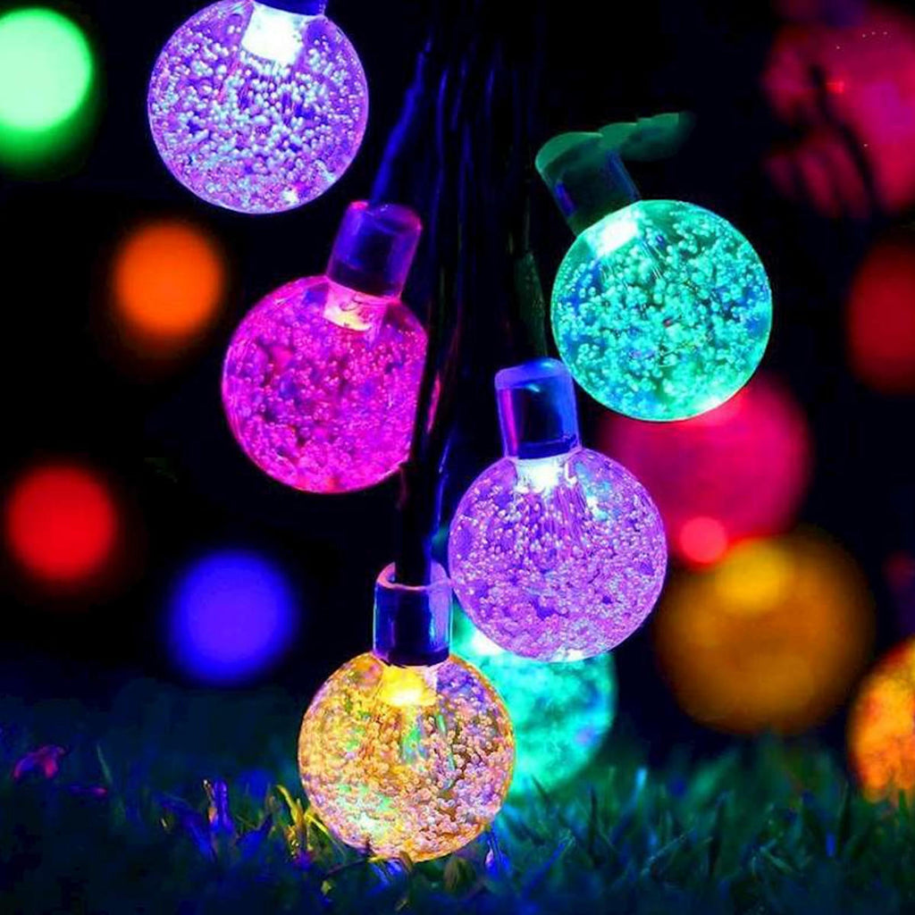 21ft Solar Powered String Lights 30 Crystal Balls Outdoor Home LED Fairy Lights Decorations