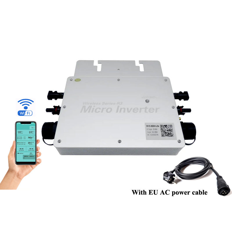 800W 700W 600W Micro Solar Grid Tie Inverter WIFI Smart Mobile Phone Monitoring Pure Sine Wave Output with EU Plug