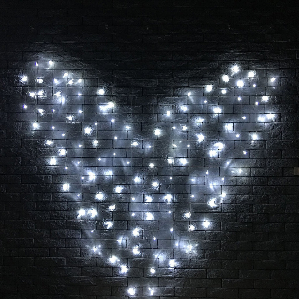 128 LED Heart-Shape Fairy String Curtain Light Valentine's Day Wedding Christmas Decor