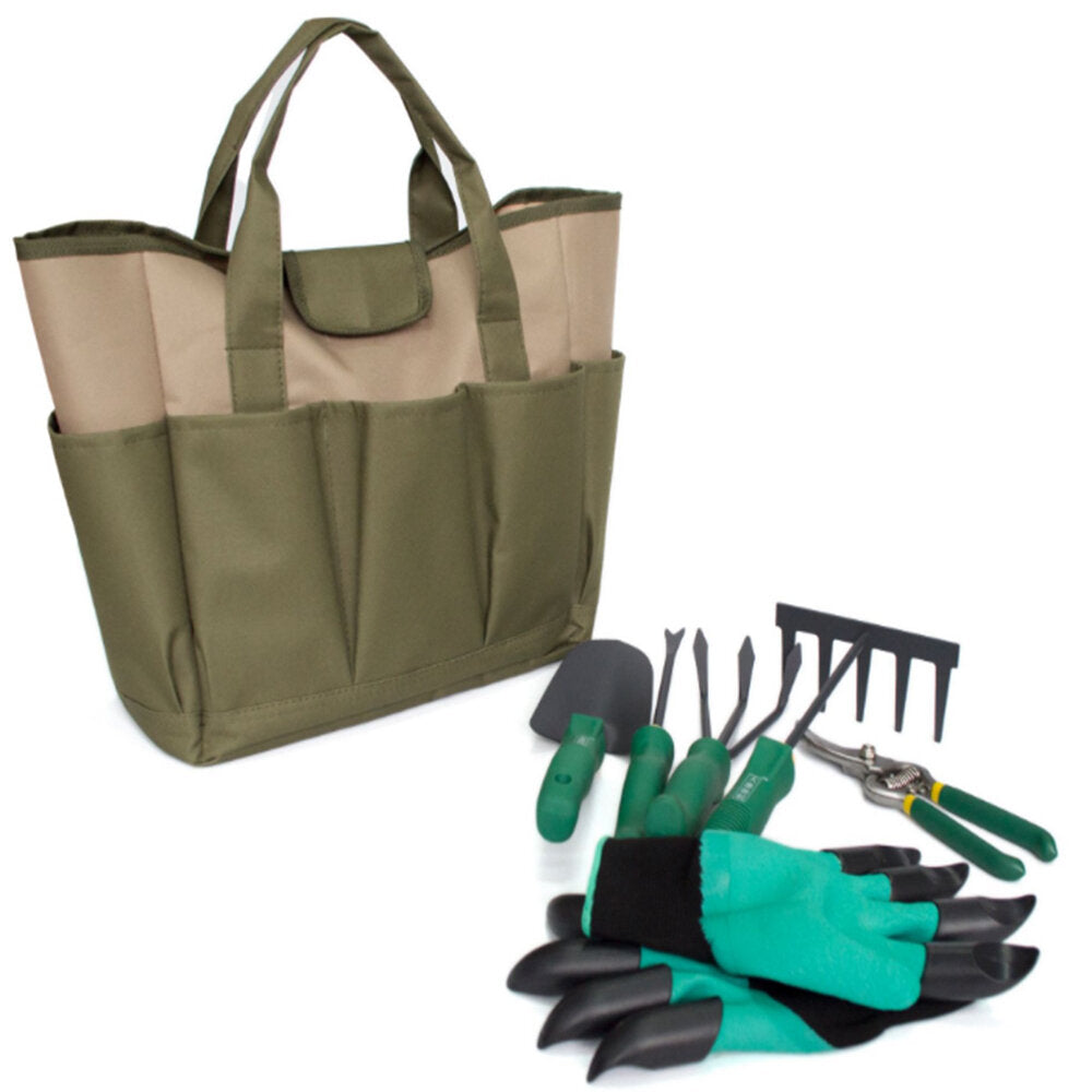 Garden Planting Tool Bag Gardening Tools Set Organizer Tote Lawn Yard Bag Carrier