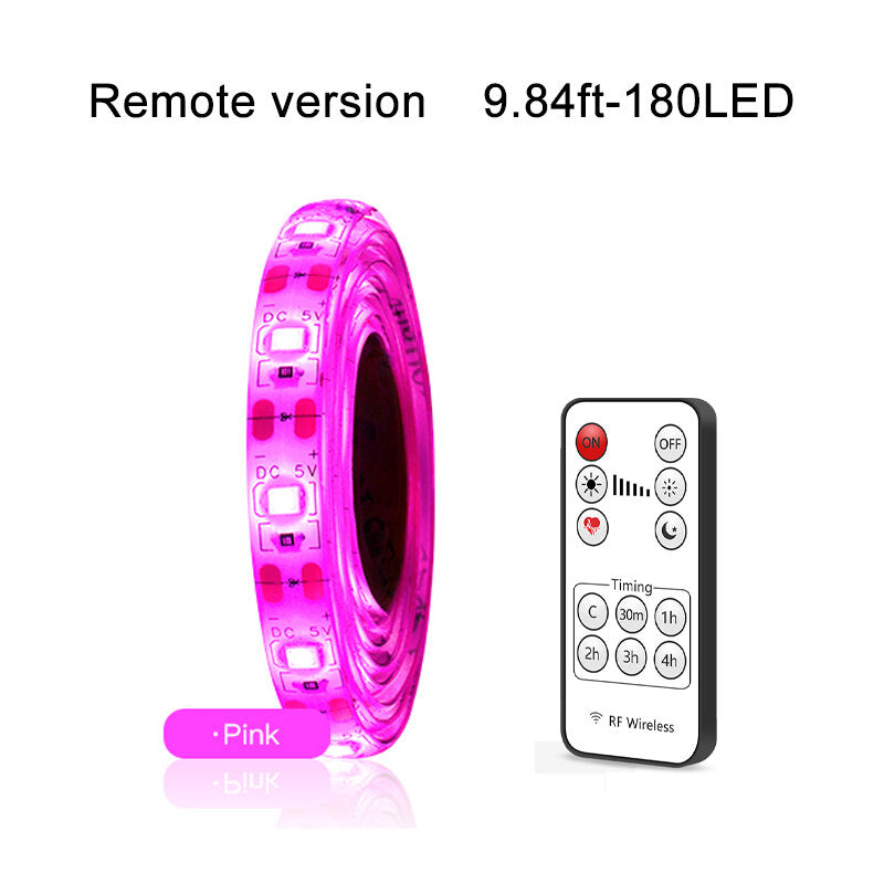 0.5/1/2/3/4/5M USB LED Strip Lights Stepless Dimming Home Decoration Lamp+Remote Control