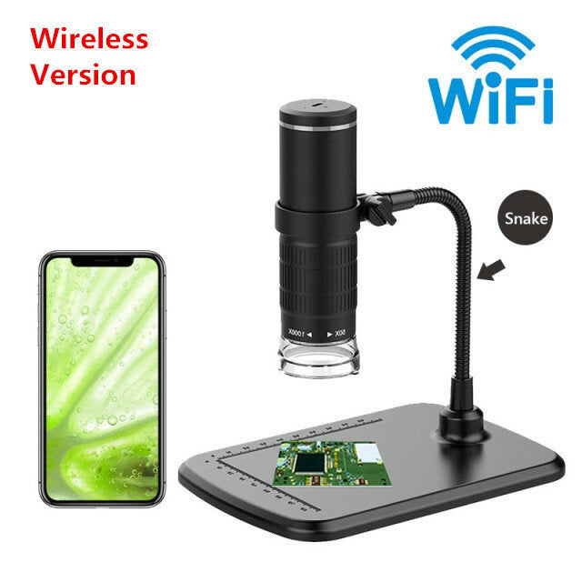 50X-1000X Wireless Digital Microscope Handheld USB HD Inspection Camera with Flexible Stand for Phone PC