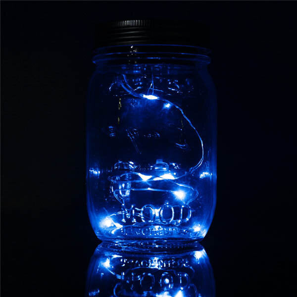 Christmas light Solar Power Hanging Glass Jar Lamp 8 LED Beads Garden Courtyard Landscape Decor Light