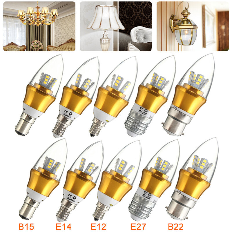 10W 220V Dimmable LED Candle Shape Light Bulb for Home Chandeliers Desk Lamp Wall Sconce