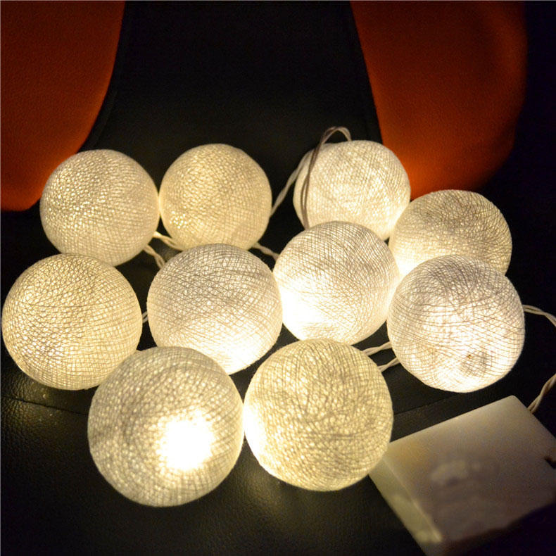 Gardening 5M 20LED String Light Cotton Shape Holiday Garden Party Wedding Decoration