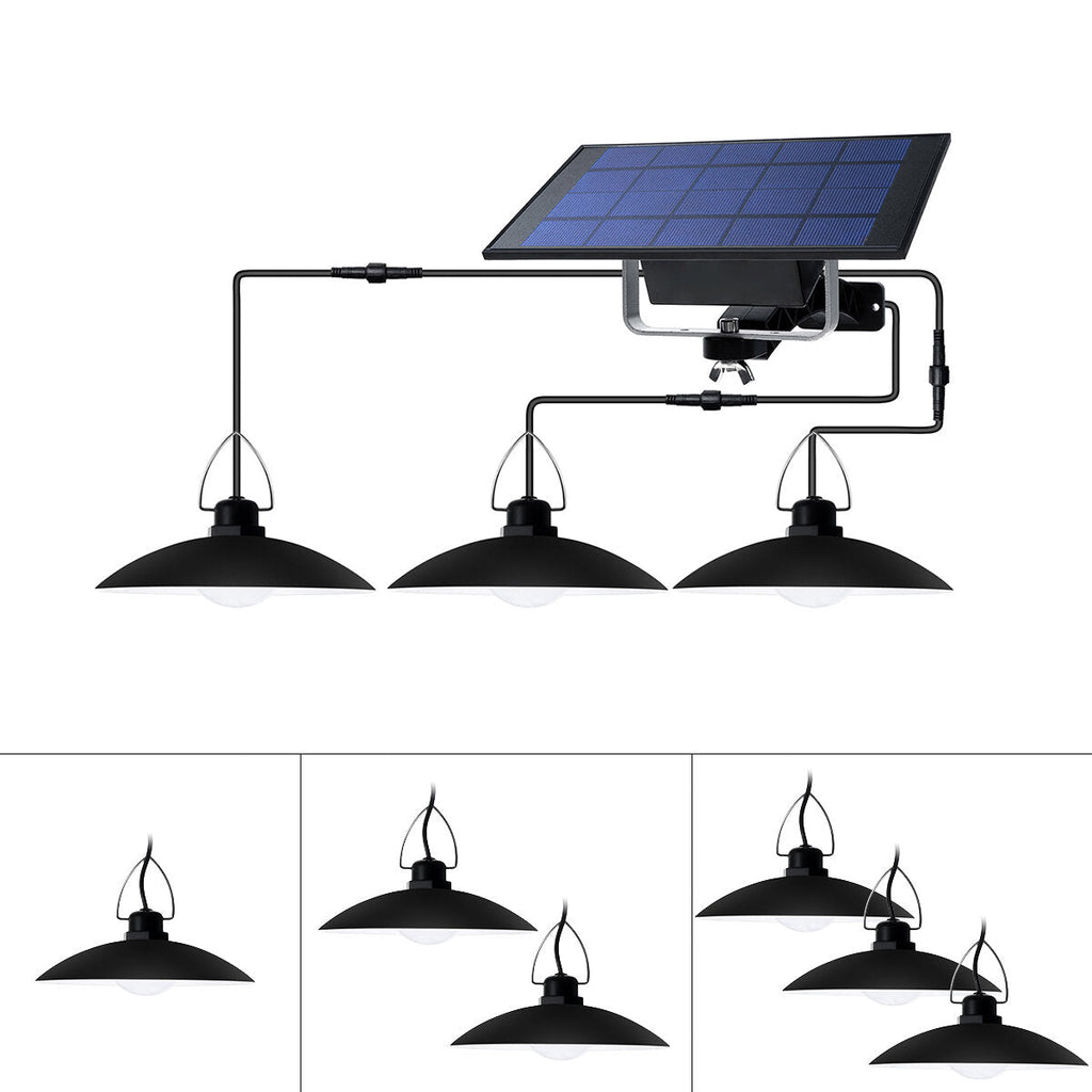 Solar Pendant Lights IP65 Waterproof Ceiling Lamp Chandelier Outdoor Indoor Use