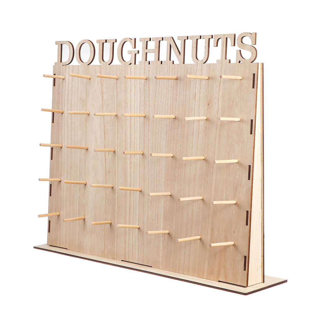 50x40 DIY Wooden Donuts Wall Stand Holds Kitchen Doughnut Storage Rack Wedding Party Decor