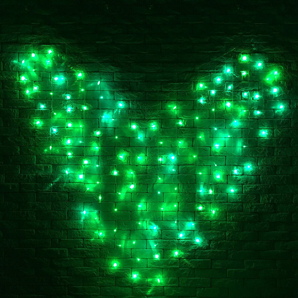 128 LED Heart-Shape Fairy String Curtain Light Valentine's Day Wedding Christmas Decor