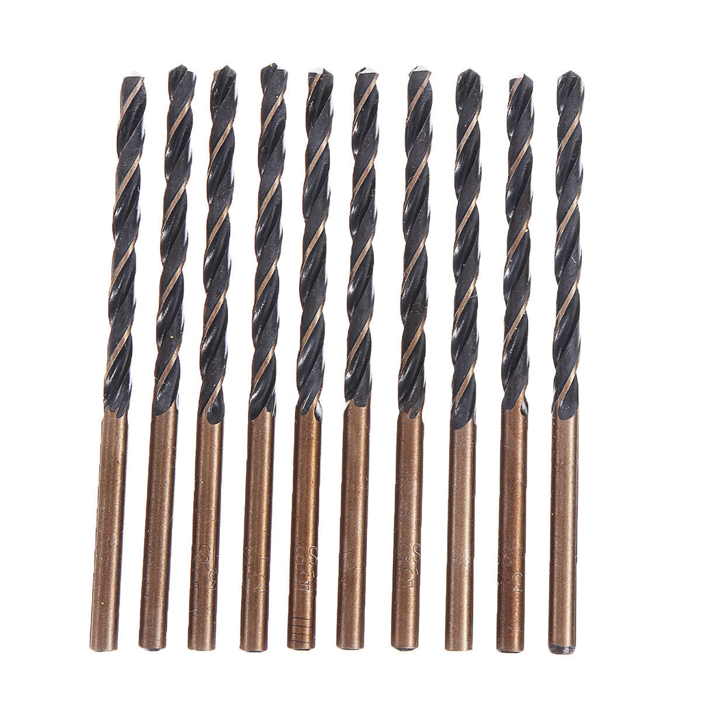 10pcs High Speed Steel Titaniium Coated Drill Bit Set Hexx Shank 3.0-4.5