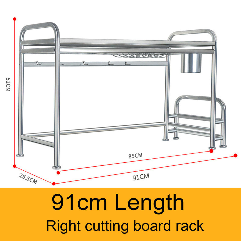 66cm/91cm Stainless Steel Over Sink Dish Drying Rack Storage Multifunctional Arrangement for Kitchen Counter