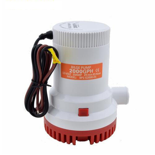 High Pressure 2000GPH Boat Bilge Pump 24V Bilge Bump 24V DC 12V Kayak Rule Water Electric 2000 GPH