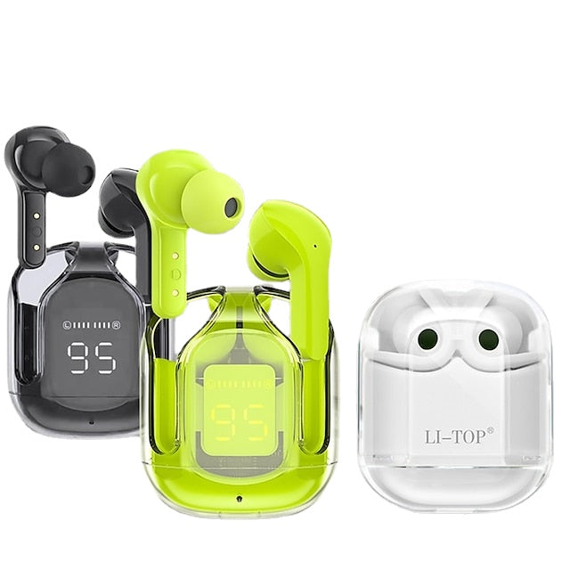 Bluetooth 5.3 Earbuds,Noise Reduction Headphones with Transparent Machine Compartment Touch-Control for Sports Working Music