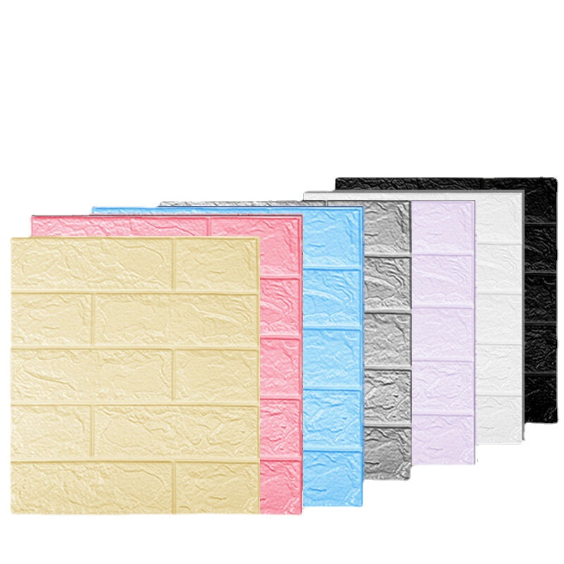 10/20PCS Multi-color Wallpaper Self Adhesive Wall Sticky Foam Brick 3D Texture Wallpaper