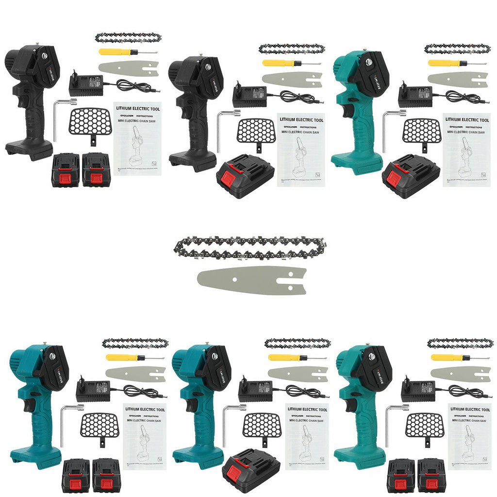 4 Inch Mini Cordless Rechargeable Electric Chainsaw One-Hand Chain Saws Woodworking Cutting Tool