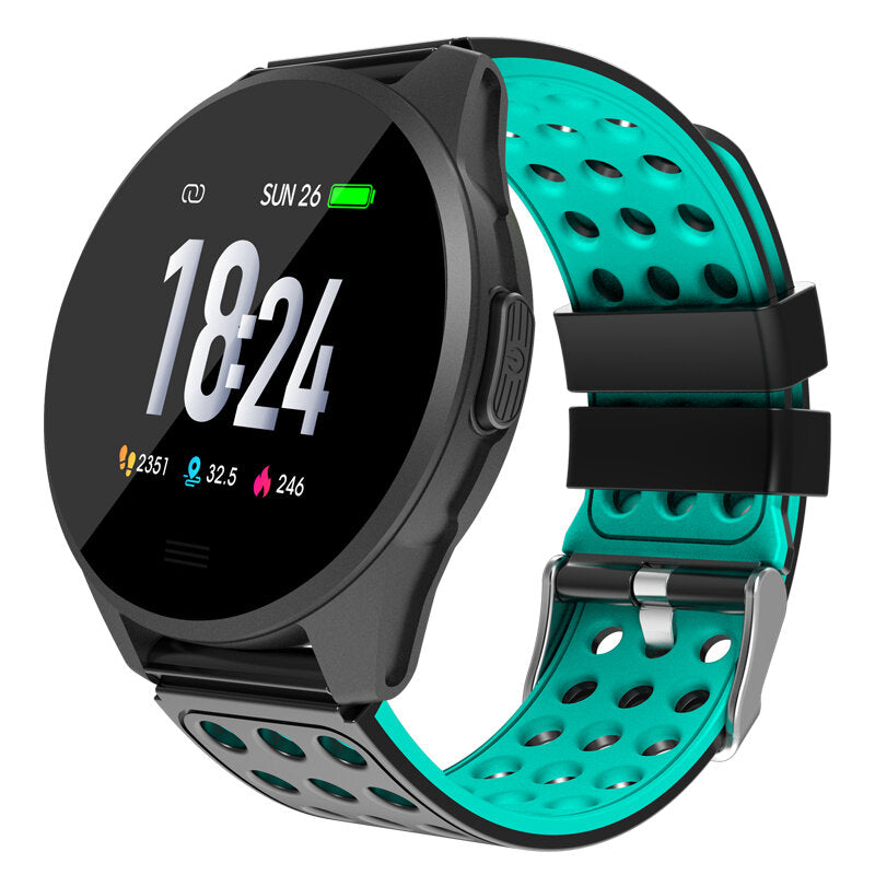 Tempered Glass Carbon Fiber Case Breathing Light 24hour Heart Rate Long Battery Life Smart Watch