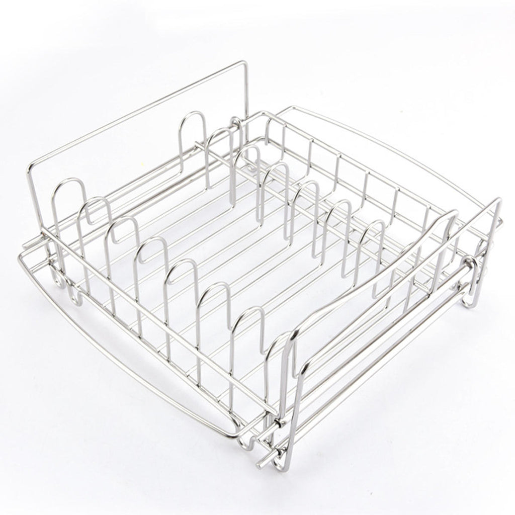 Foldable Dish Plate Bowl Rack Drying Drainer Stainless Steel Folding Holder Kitchen Tray Dryer Storage Rack