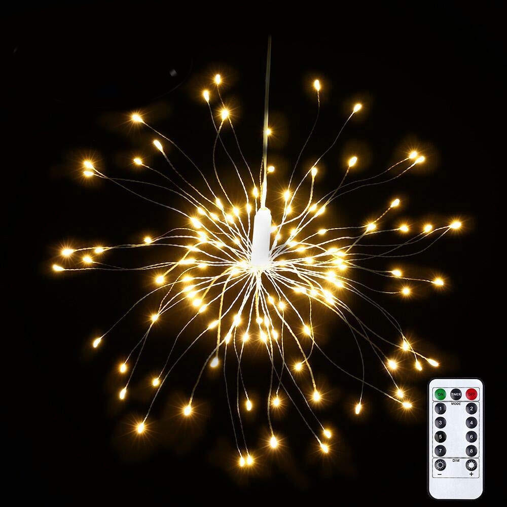 USB Powered 8 Mode 150 LED DIY Firework Starburst Fairy String Light Remote Control Christmas Decor