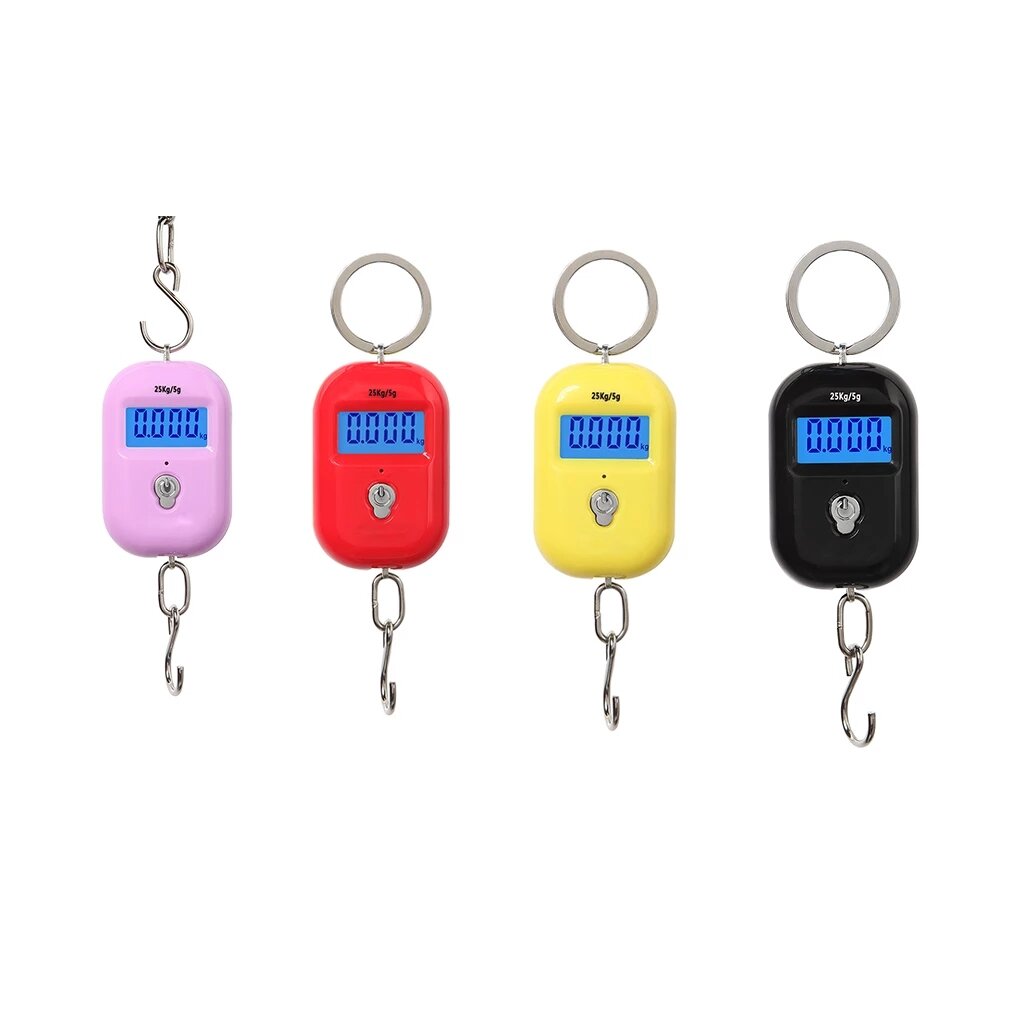 Mini Keychain Digital Hanging Scale Mini Electronic Luggage Hook Scale LCD Backlight Kitchen Steelyard