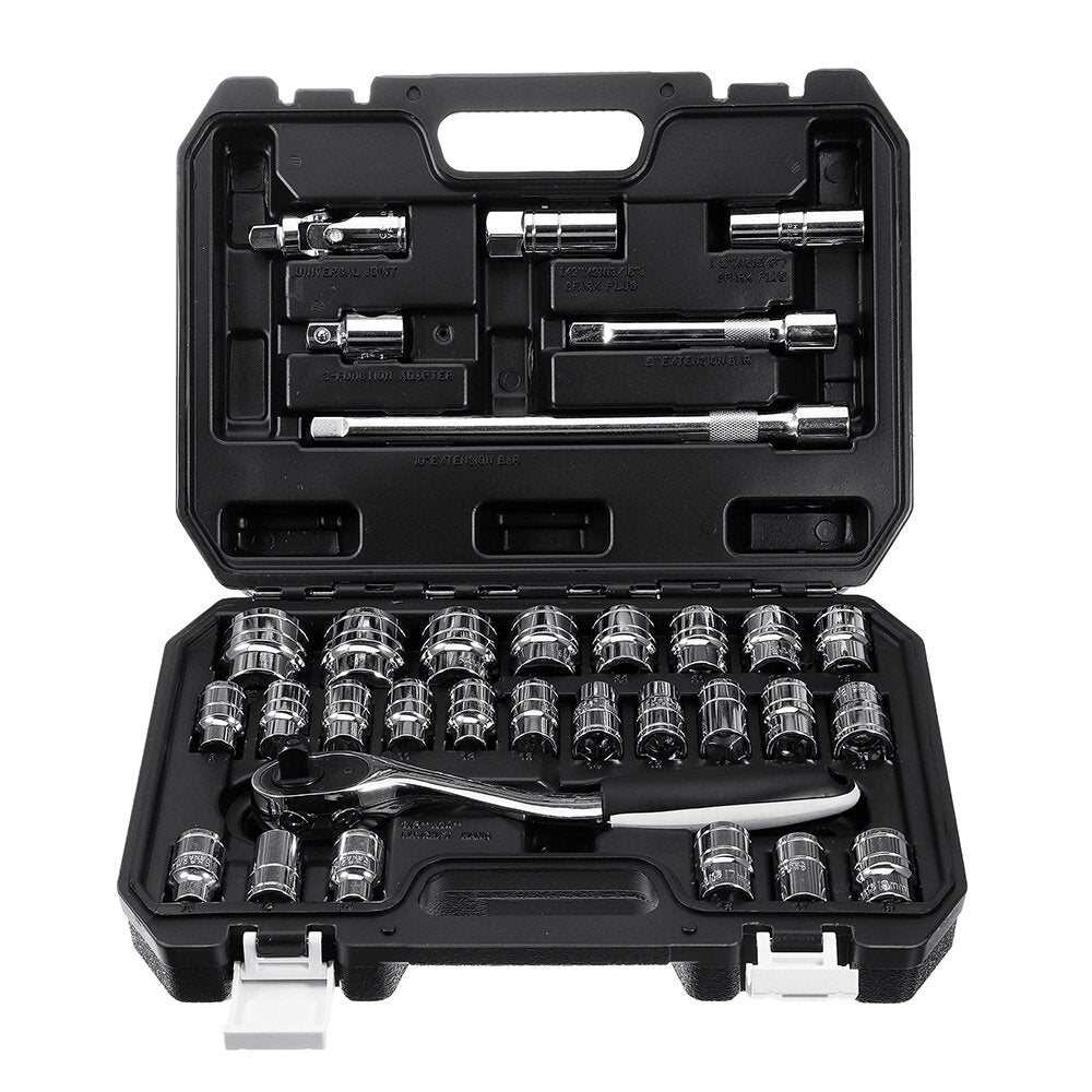 32Pcs Sleeve Set Quick Wrench Auto Repair Multifunctional Combination Auto Repair Car