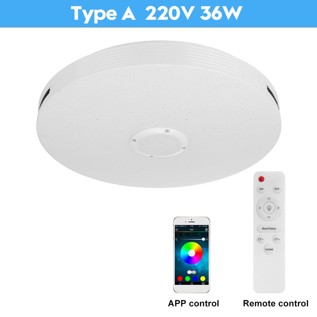 220V/110-220V Dimmable Bluetooth WIFI LED Ceiling Light 256 RGB Music Speaker Lamp APP Remote