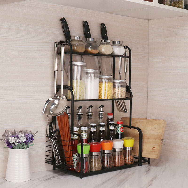 2/3 Layer Kitchen Storage Stand Holders & Racks Kitchen Shelf Holder Tool Flavoring Spice Rack