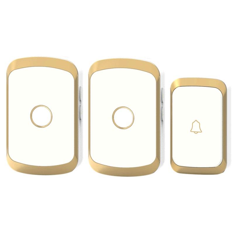 Wireless Music Doorbell Waterproof AC 110-220V 300M Remote Door Bell 1 Button 2 Receivers