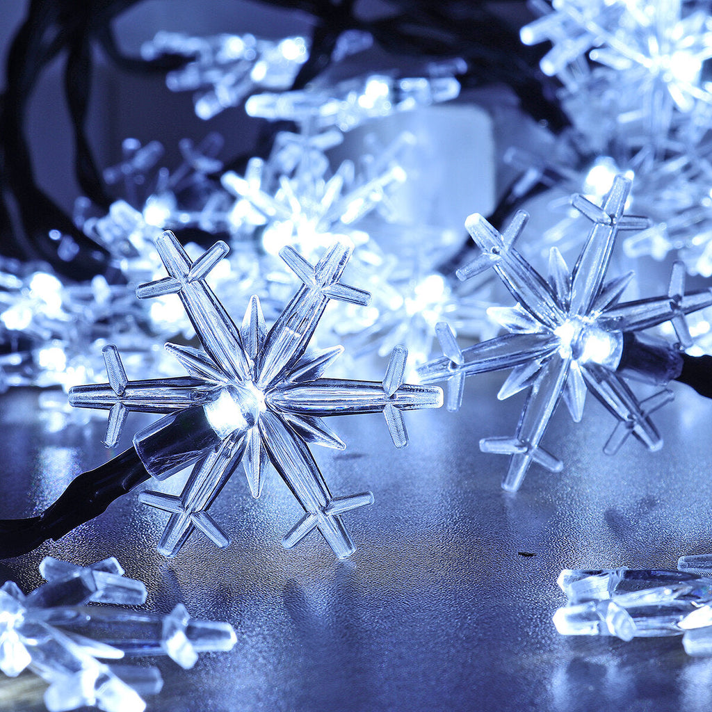 6.5m 30LED Solar String Lights Snowflake Home Garden Fairy Lighting Party Christmas Decoration