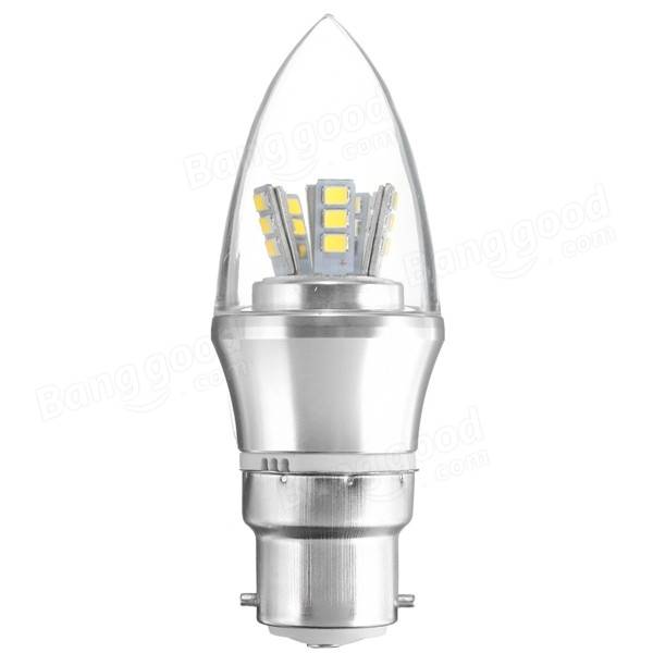 E27/E14/E12/B22/B15 6W LED Warm White/White 25SMD 2835 Silver Candle Light Bulb Lamp 220V