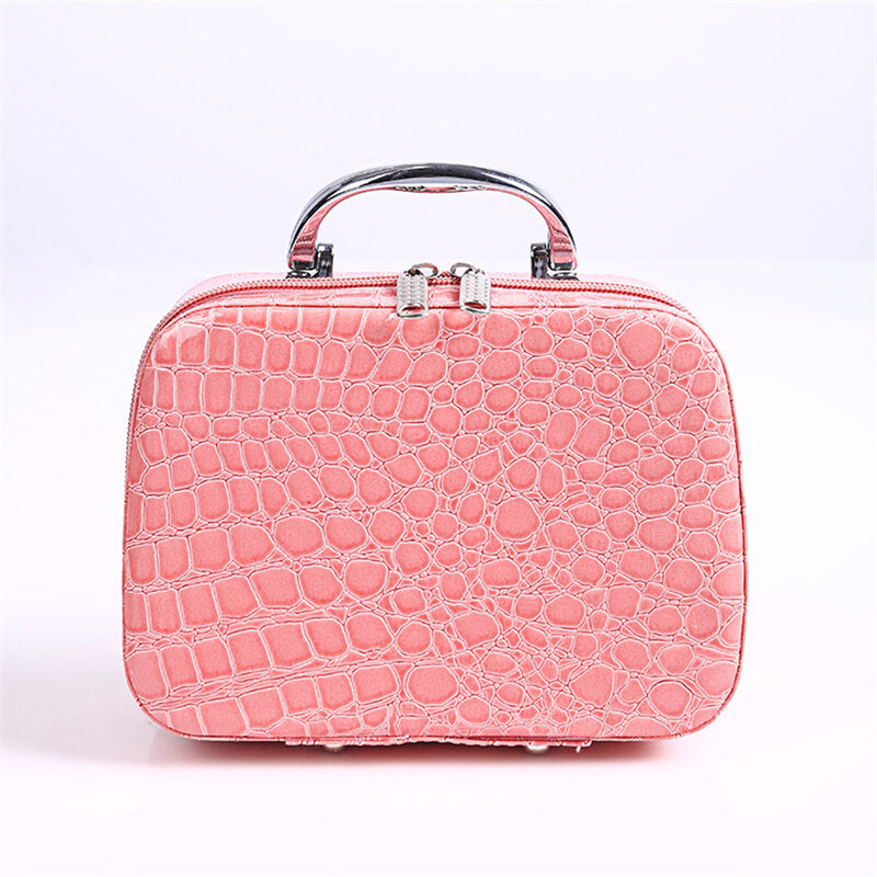 Stone Pattern Crocodile Pattern Large Capacity Portable Cosmetic Bag