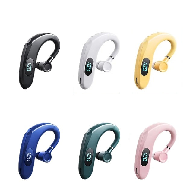 Business Wireless Bluetooth Headset With Digital Display Earpiece Sports Ear Hook Headset Stereo Earbuds Super Long Standby