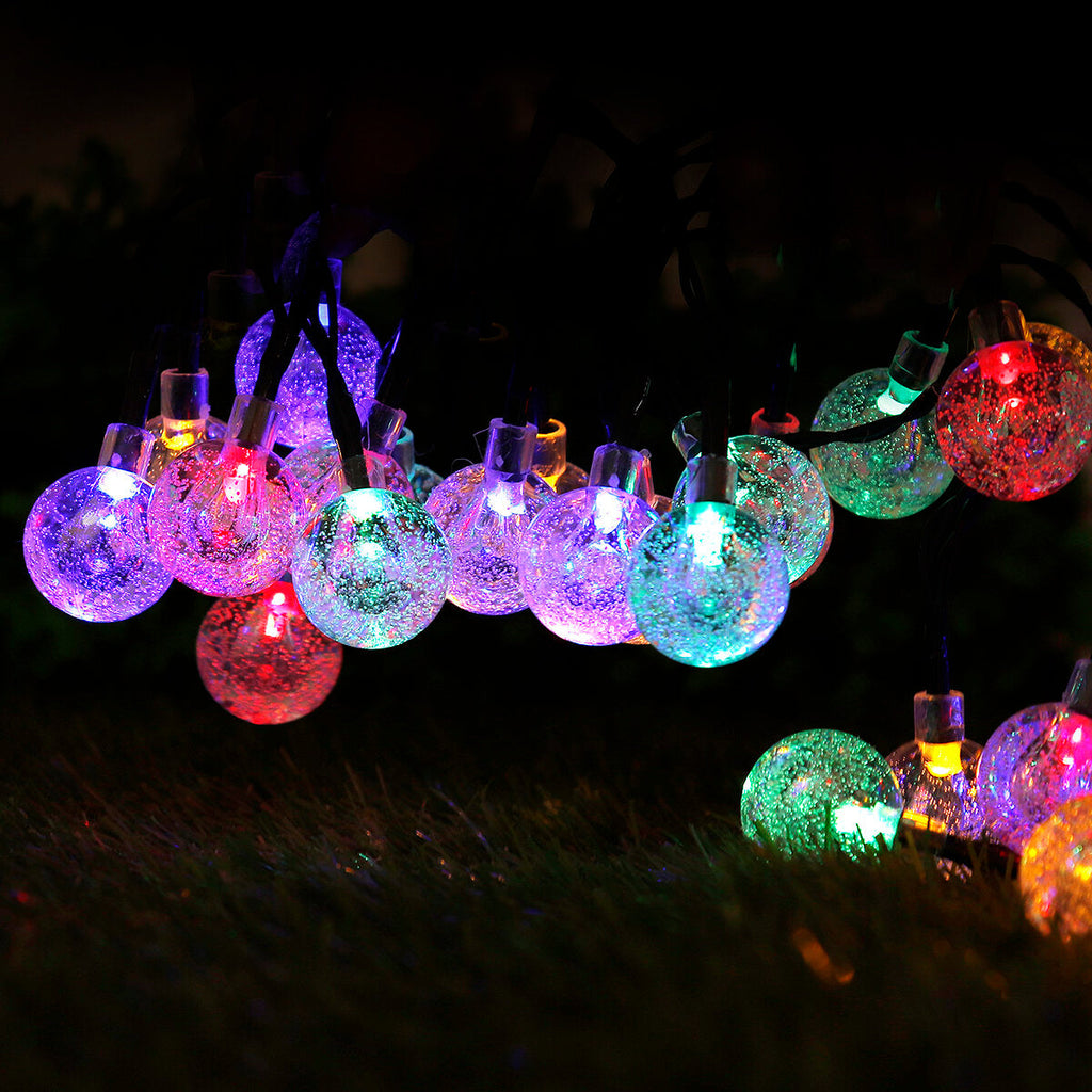 Solar Powered 12M 100 LED Crystal Ball String Fairy Light for Garden Christmas Tree Decorations Lights Outdoor Decor