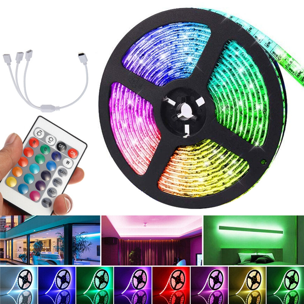 LED Strip Light 5050 RGB Rope Flexible Changing Lamp with Remote Control for TV Bedroom Party Home Led Streifen