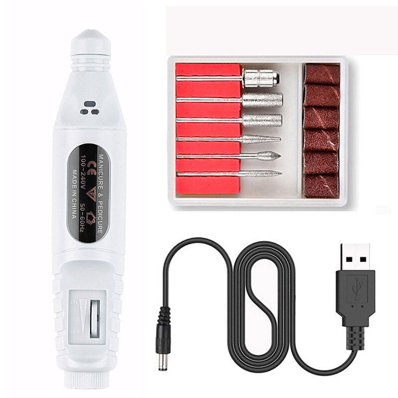 USB Portable Electric Nail Polisher Pen Nail Manicure Sharpener Nail Drill Machine