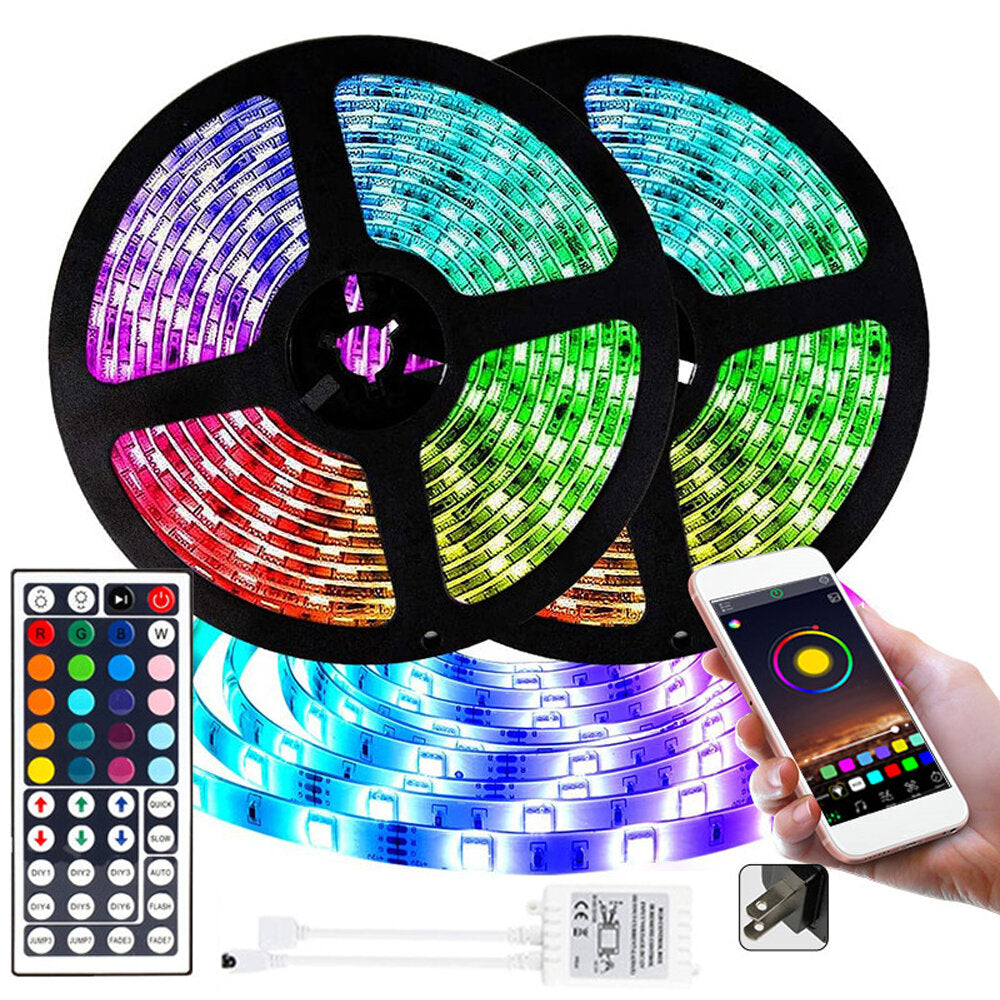 5m/10m/15m/20m RGB LED Strip Lights IP65 Waterproof IR controller & APP Control