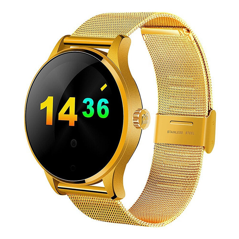 Round Screen MTK2502 Heart Rate Monitor Bluetooth Pedometer Smartwatch For Android IOS