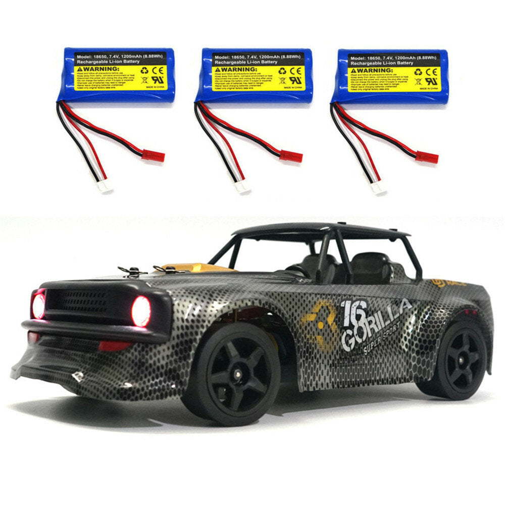 RTR Several Battery 1/16 2.4G 4WD 30km/h RC Car LED Light Drift On-Road Proportional Vehicles Model