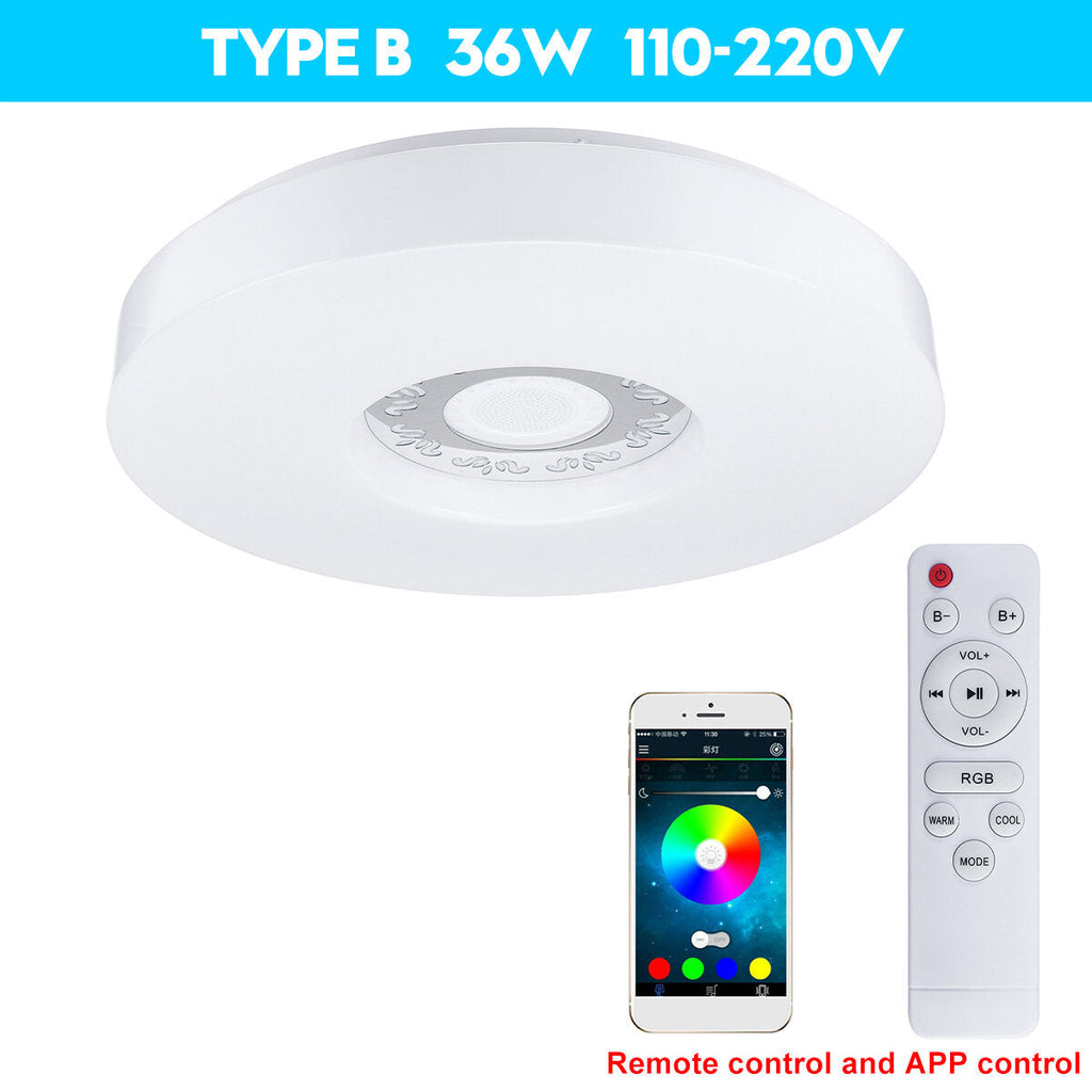 WIFI LED Ceiling Light 256 RGB bluetooth Music Speaker Dimmable Lamp Remote