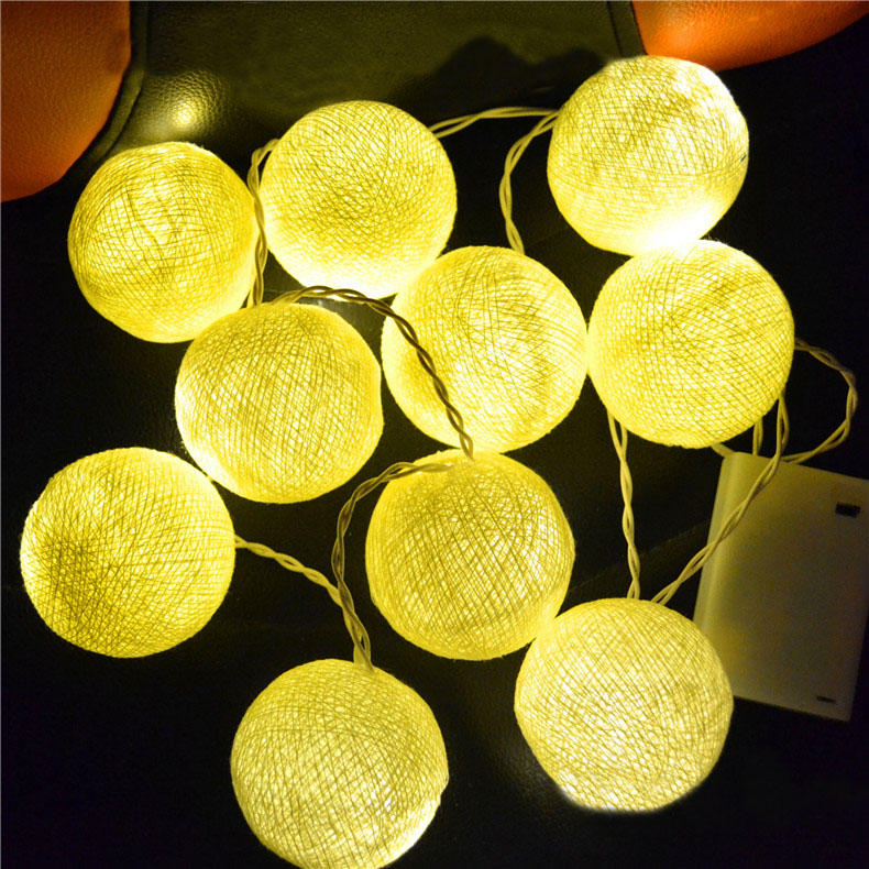 Gardening 5M 20LED String Light Cotton Shape Holiday Garden Party Wedding Decoration