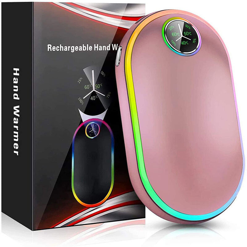 10000MAh USB Rechargeable Hand Warmer Power Bank with Power Display Mini USB Electric Hand Warmer Winter