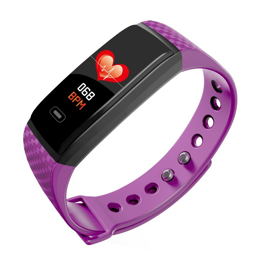 24-hour Heart Rate Sleep Monitor Sports Mode Brightness Control SMS View Smart Watch Band