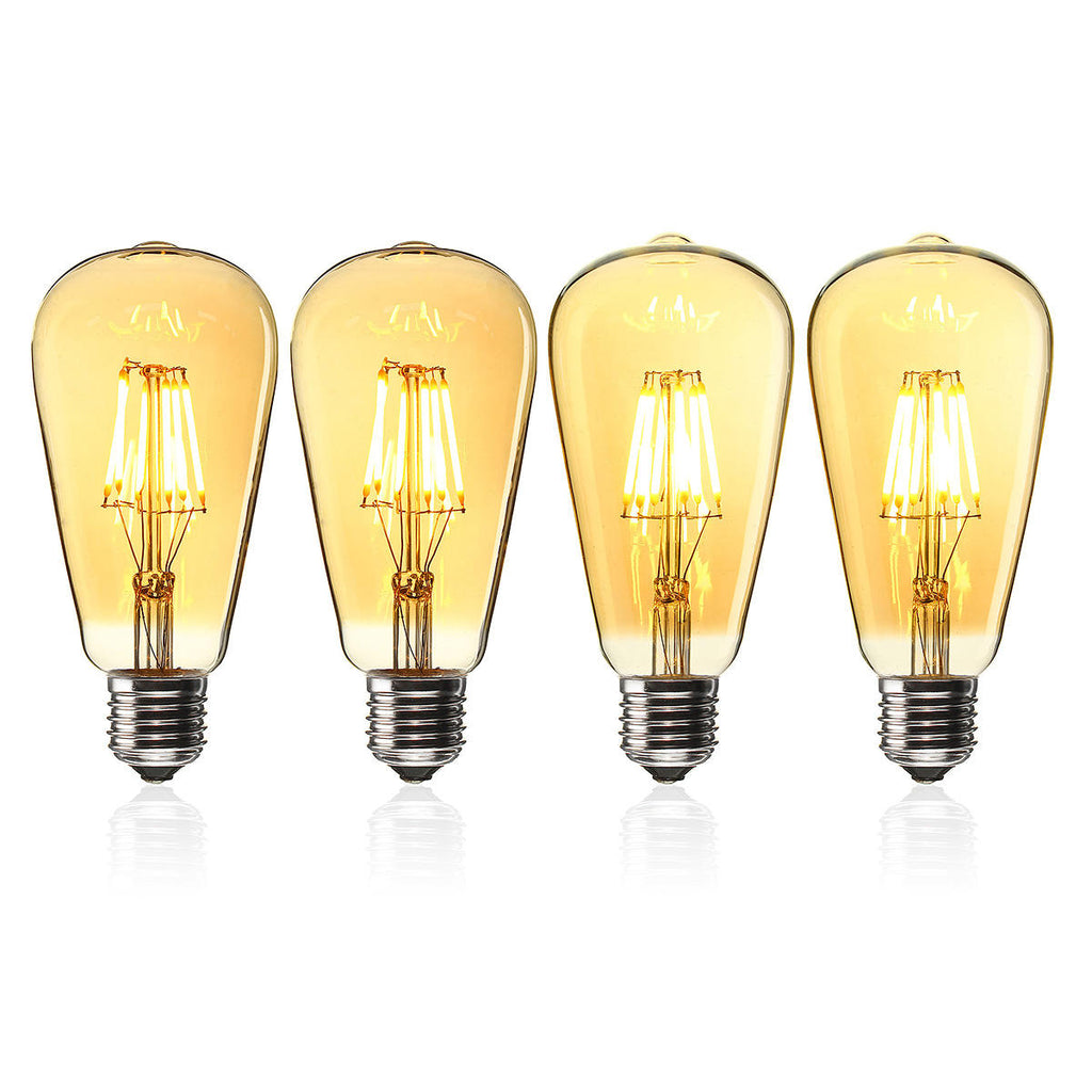 6W Golden Cover Dimmable Retro Vintage Filament LED Bulb Light Lamp AC110/220V