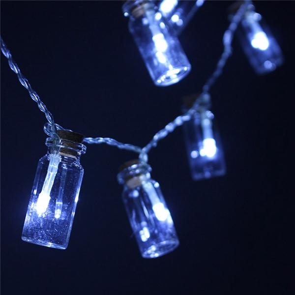 Battery Powered 20 LED Wishing Bottle Fairy String Light Xmas Garden Wedding Party Decor